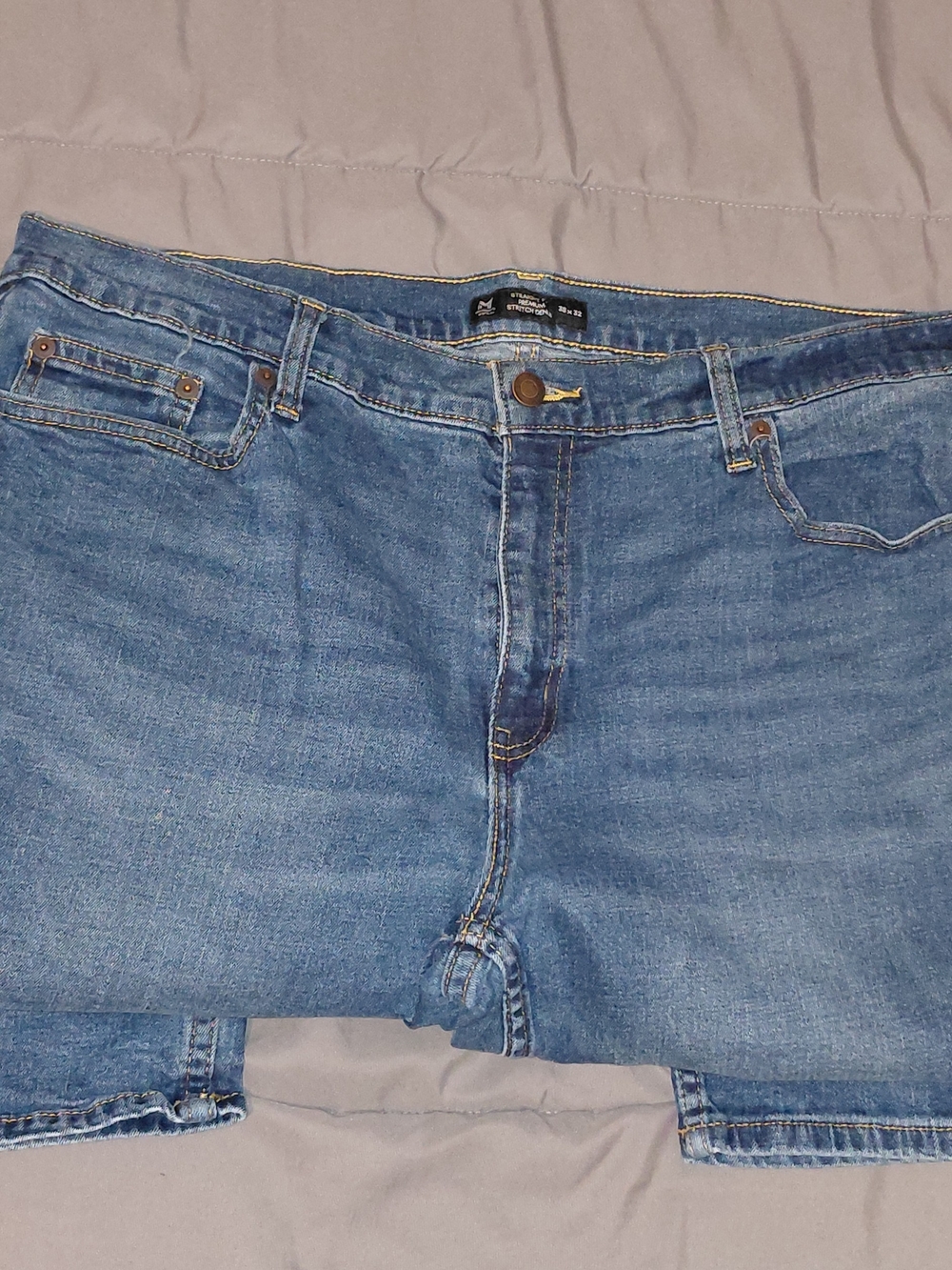 Straight Fit Men's Denim Jeans in Medium Blue